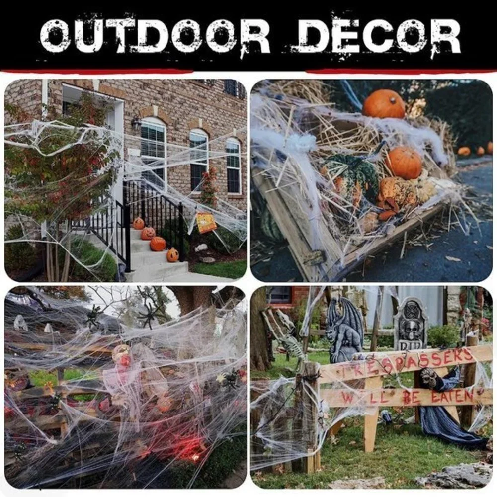 900 Spider‎ Webs Super Stretch Cobwebs for Halloween Indoor and Outdoor Party